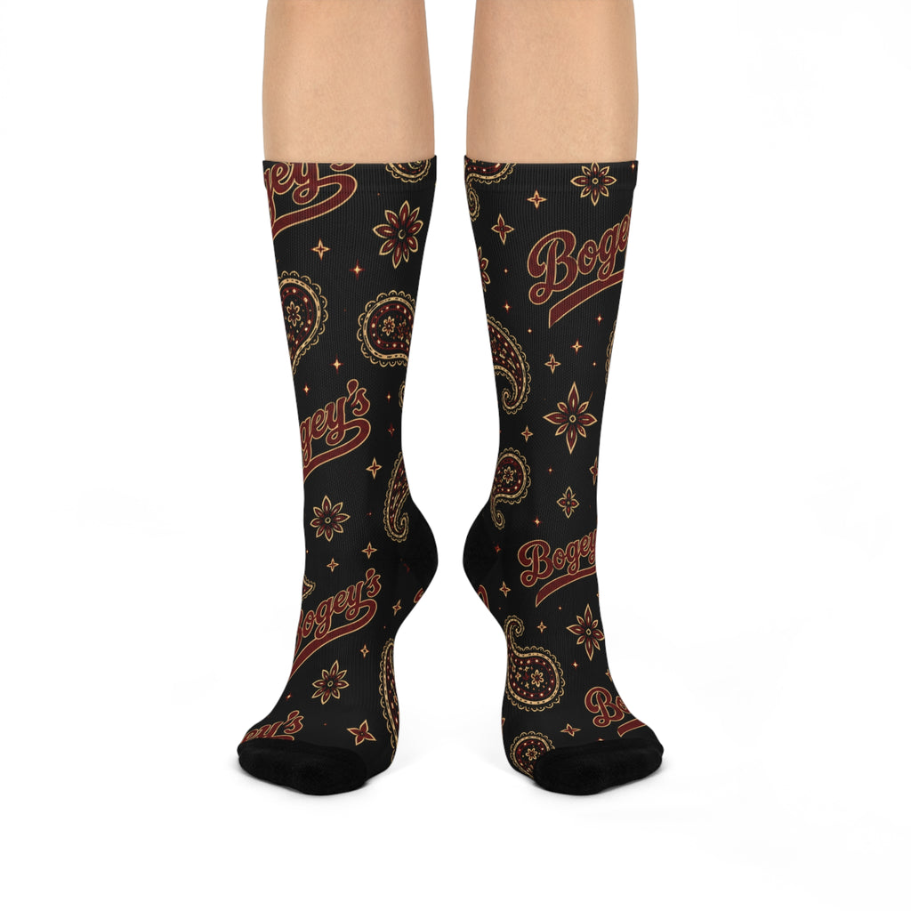 Paisley ‘Boozy’s’ Cushioned Crew Socks — Retro Bandana Pattern