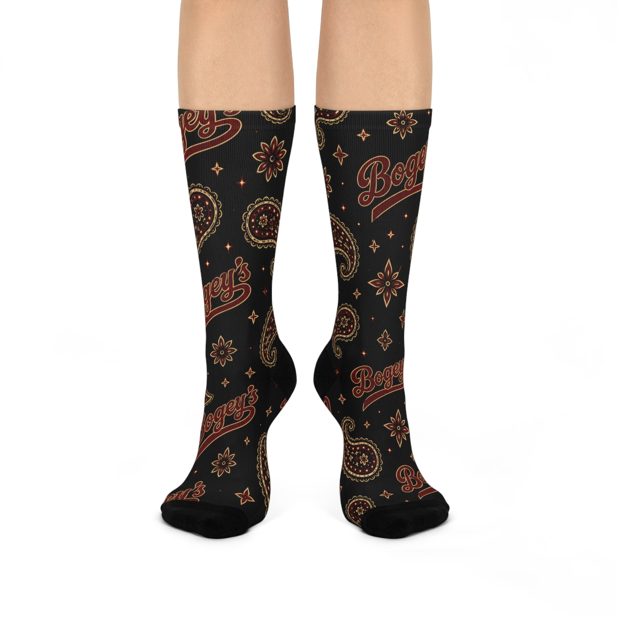 Paisley ‘Boozy’s’ Cushioned Crew Socks — Retro Bandana Pattern