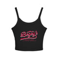 Womens Crop Spaghetti T | Black and White