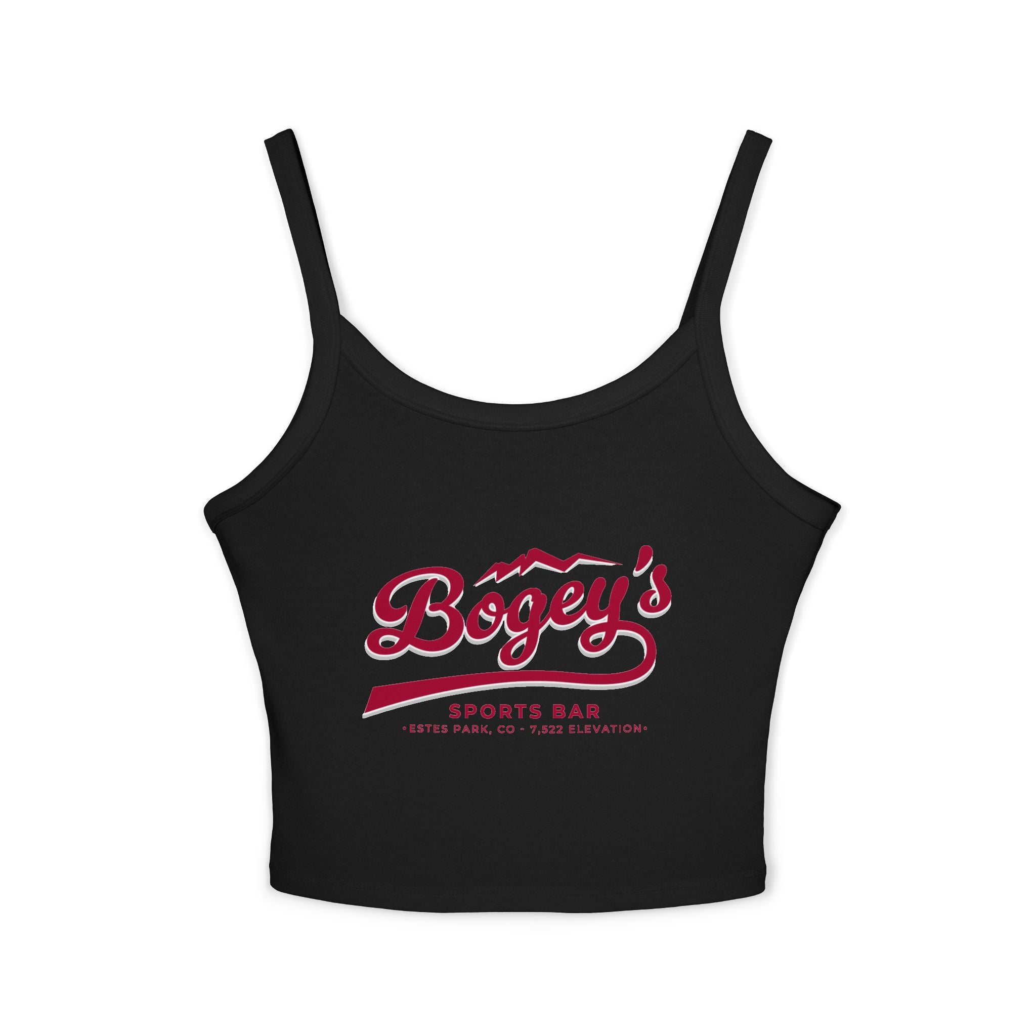 Womens Crop Spaghetti T | Black and White