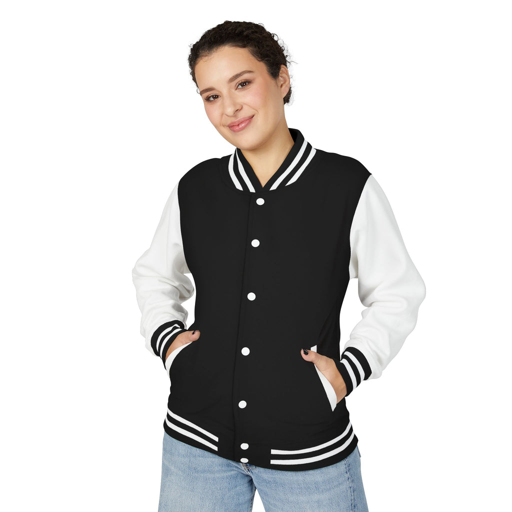 Unisex Letterman Jacket | Baseball Logo Varsity Jacket | Available in Black/White and Black/Heather Gray