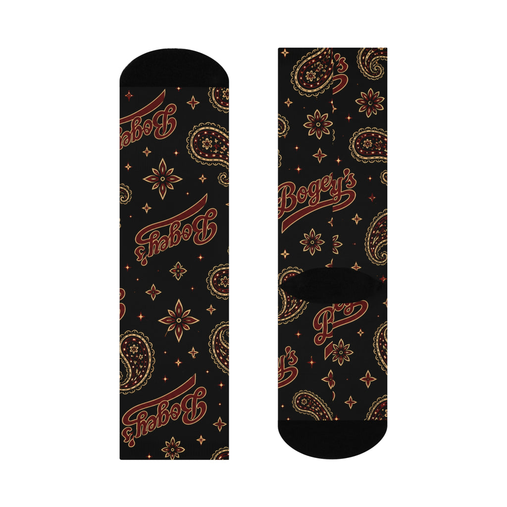 Paisley ‘Boozy’s’ Cushioned Crew Socks — Retro Bandana Pattern