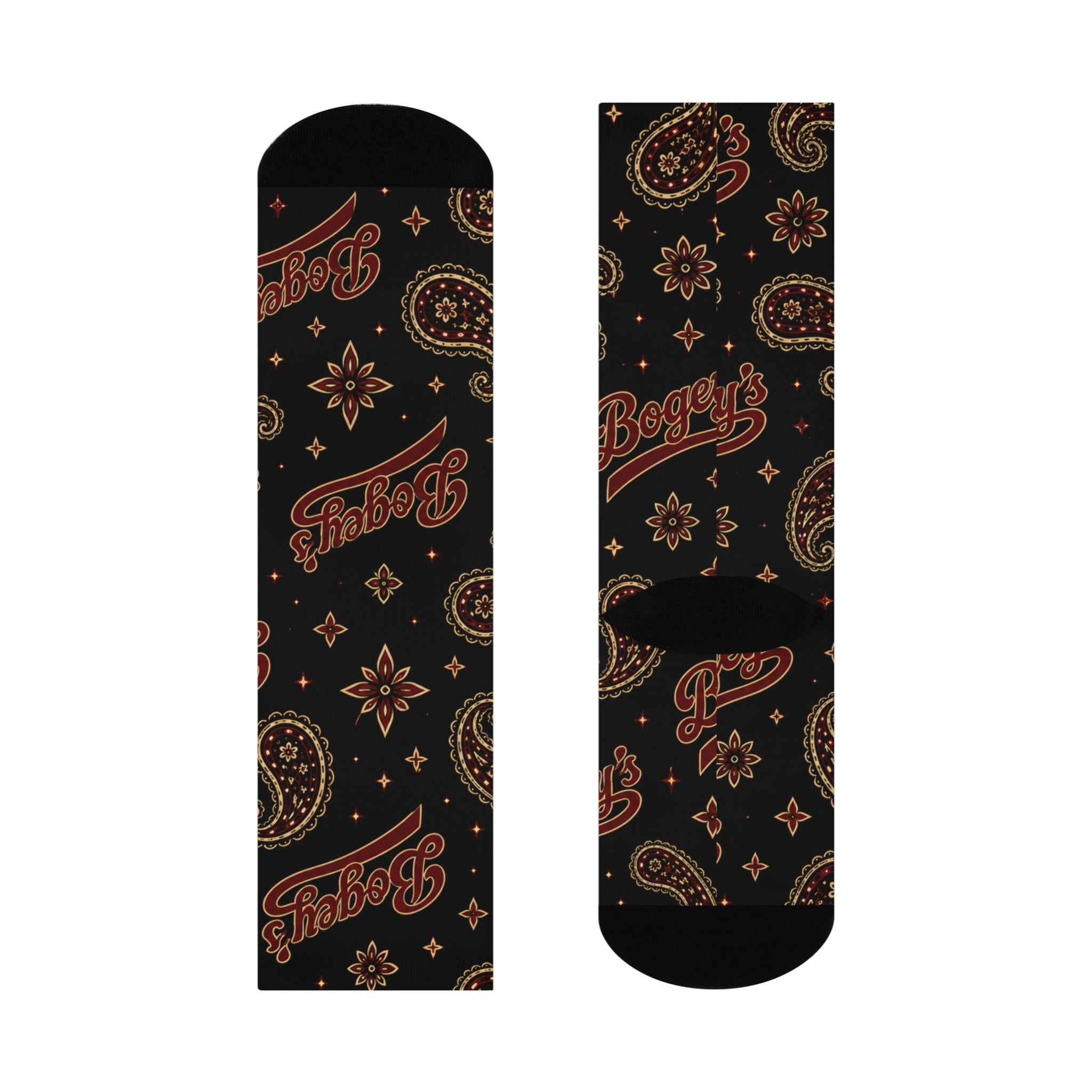 Paisley ‘Boozy’s’ Cushioned Crew Socks — Retro Bandana Pattern
