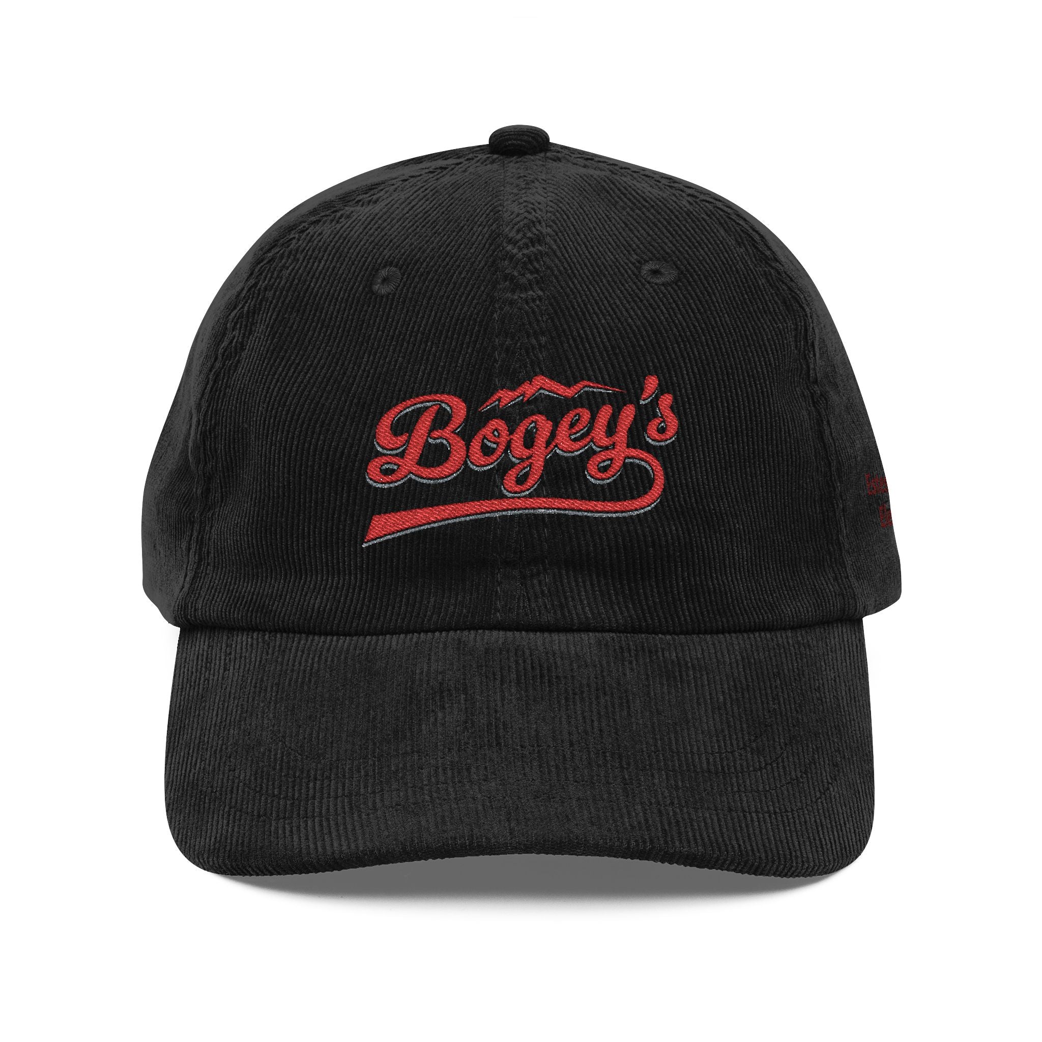 Vintage Black Corduroy Cap (Embroidery)