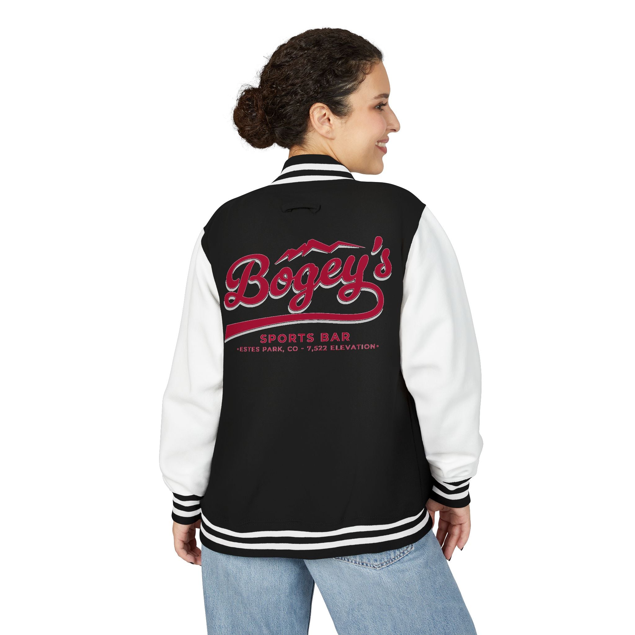 Unisex Letterman Jacket | Baseball Logo Varsity Jacket | Available in Black/White and Black/Heather Gray