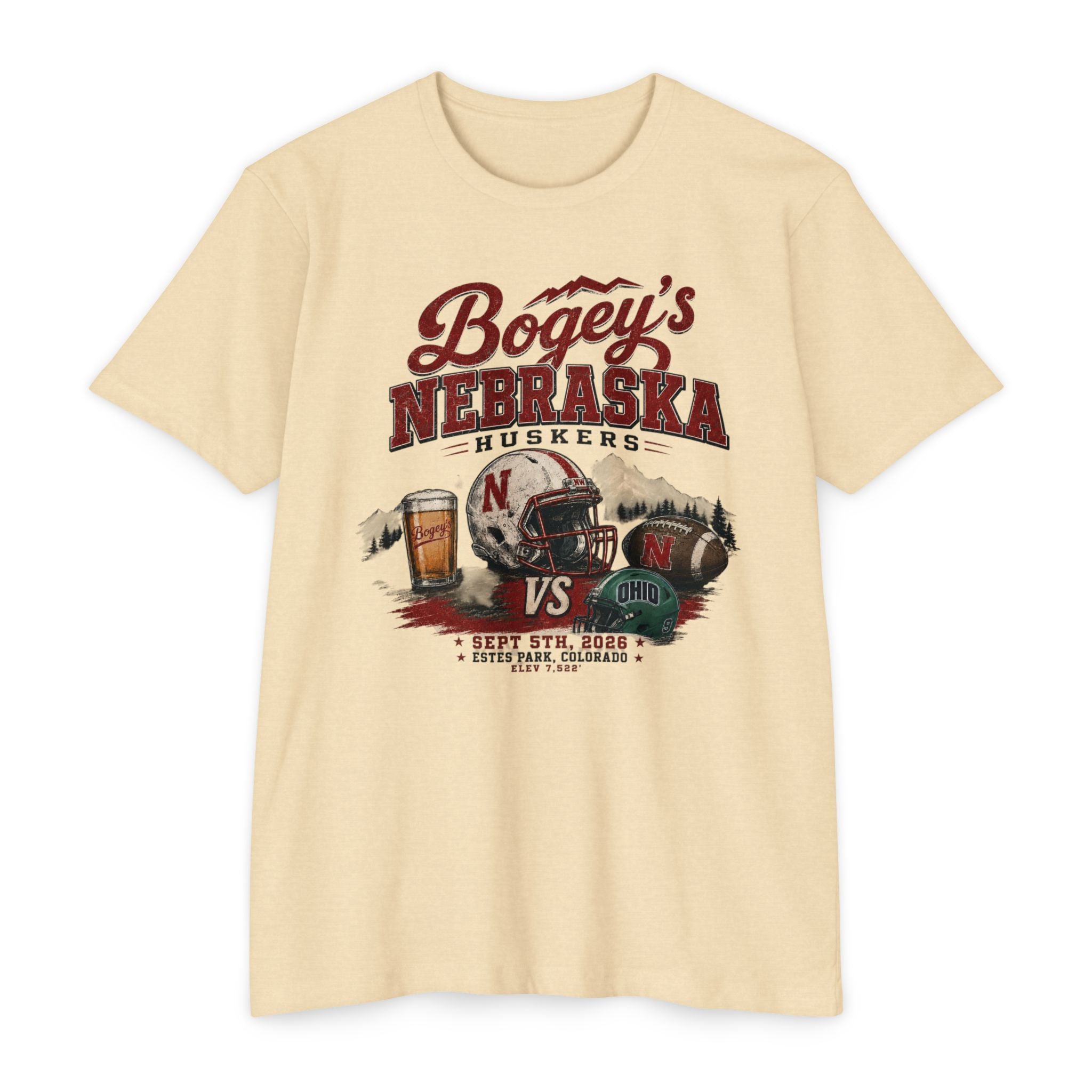 Nebraska Huskers Tailgate T-Shirt — Bogey's vs Ohio Vintage Football Tee