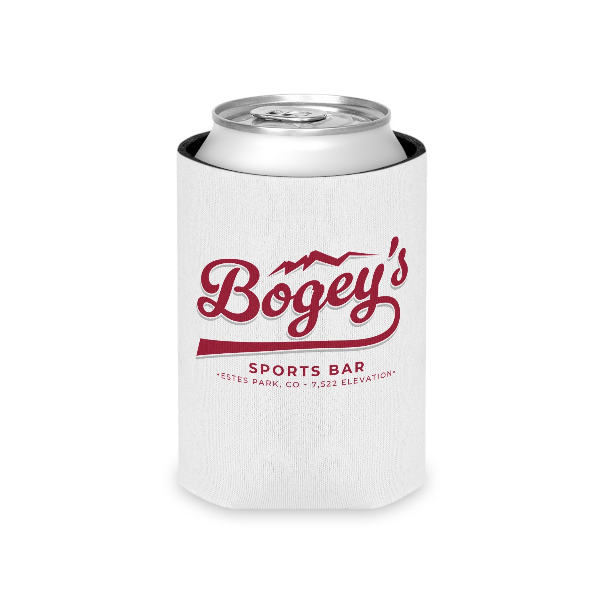Bogey's Sports Bar Can Cooler – Estes Park Mountain Logo Koozie