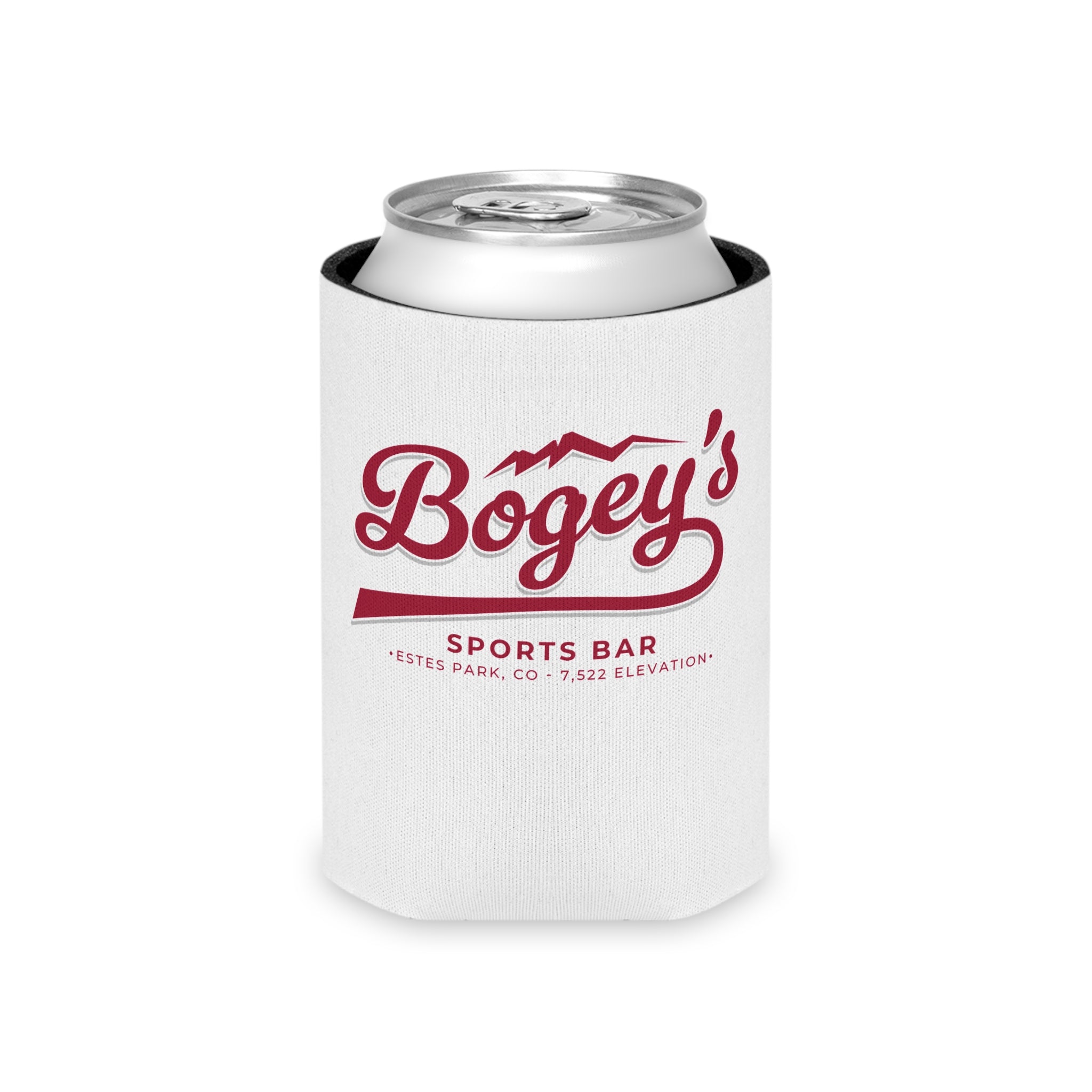 Bogey's Sports Bar Can Cooler – Estes Park Mountain Logo Koozie