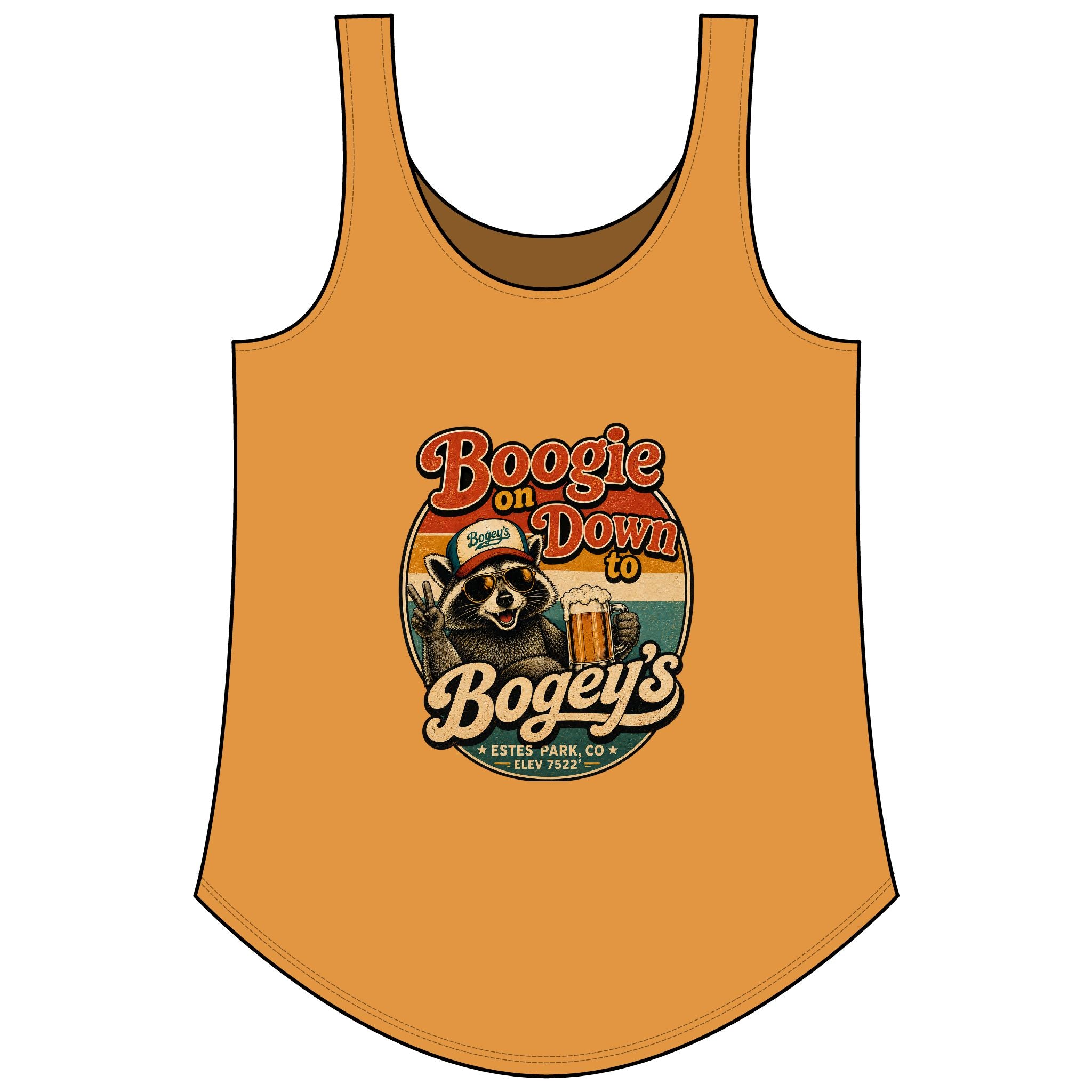Boogie On Down to Bogey’s Women's Festival Tank – Retro Beach Music Graphic Tank