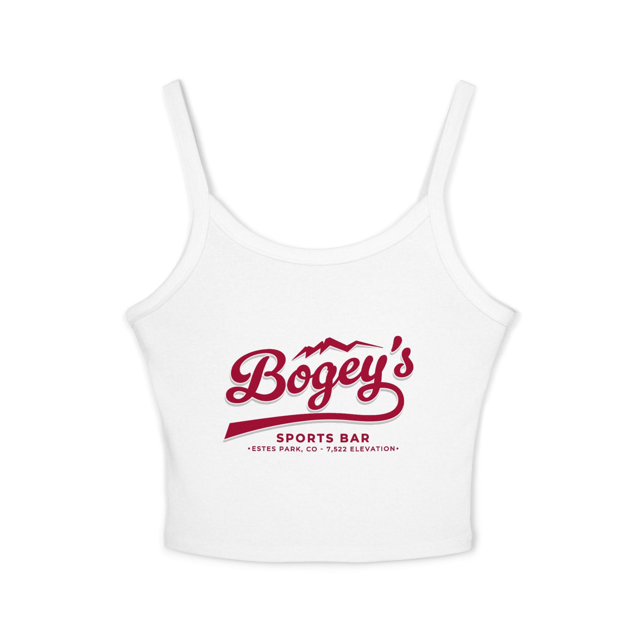 Womens Crop Spaghetti T | Black and White