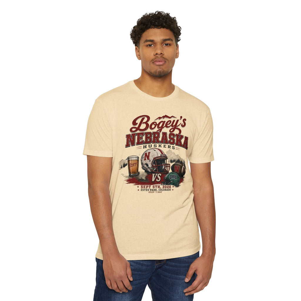 Nebraska Huskers Tailgate T-Shirt — Bogey's vs Ohio Vintage Football Tee