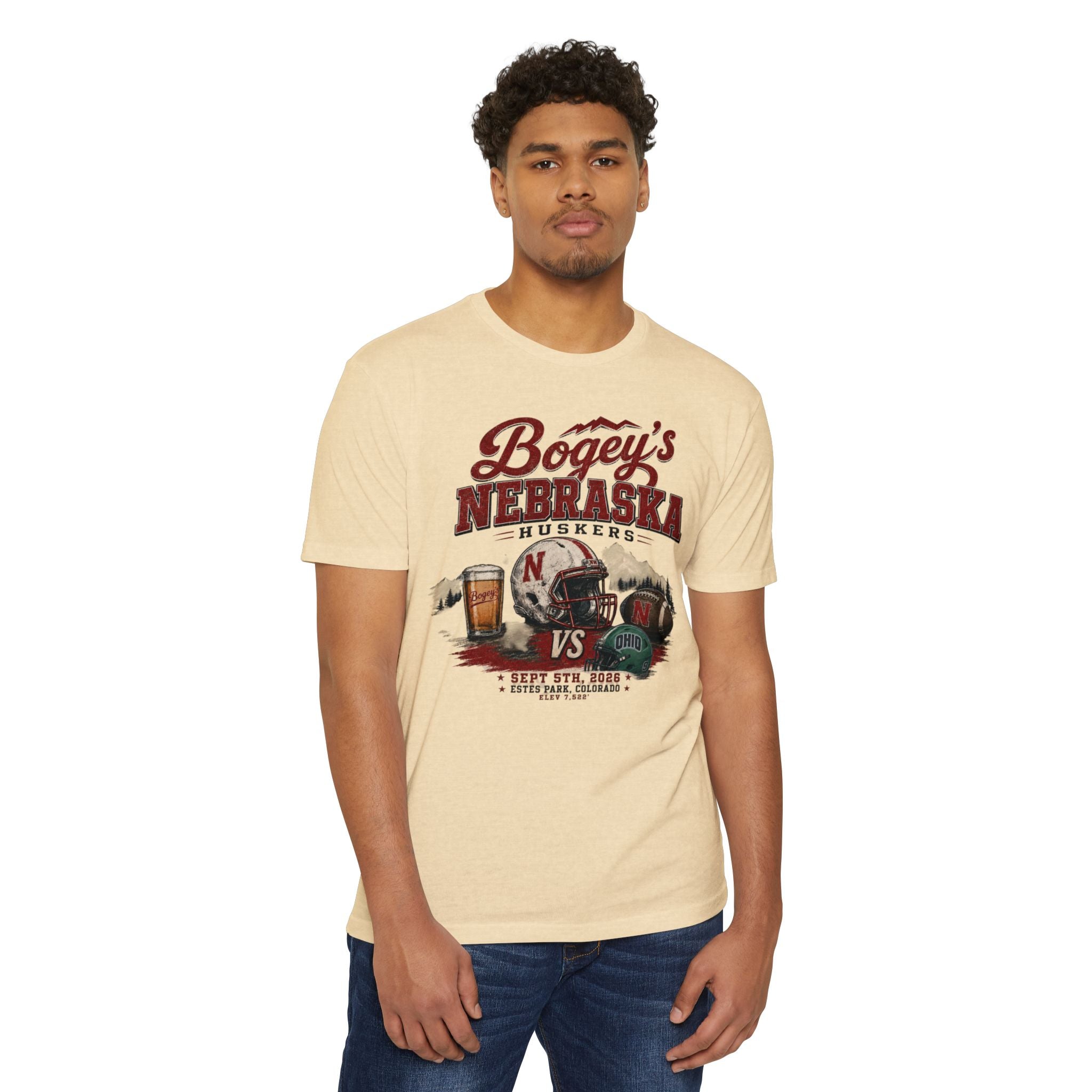 Nebraska Huskers Tailgate T-Shirt — Bogey's vs Ohio Vintage Football Tee
