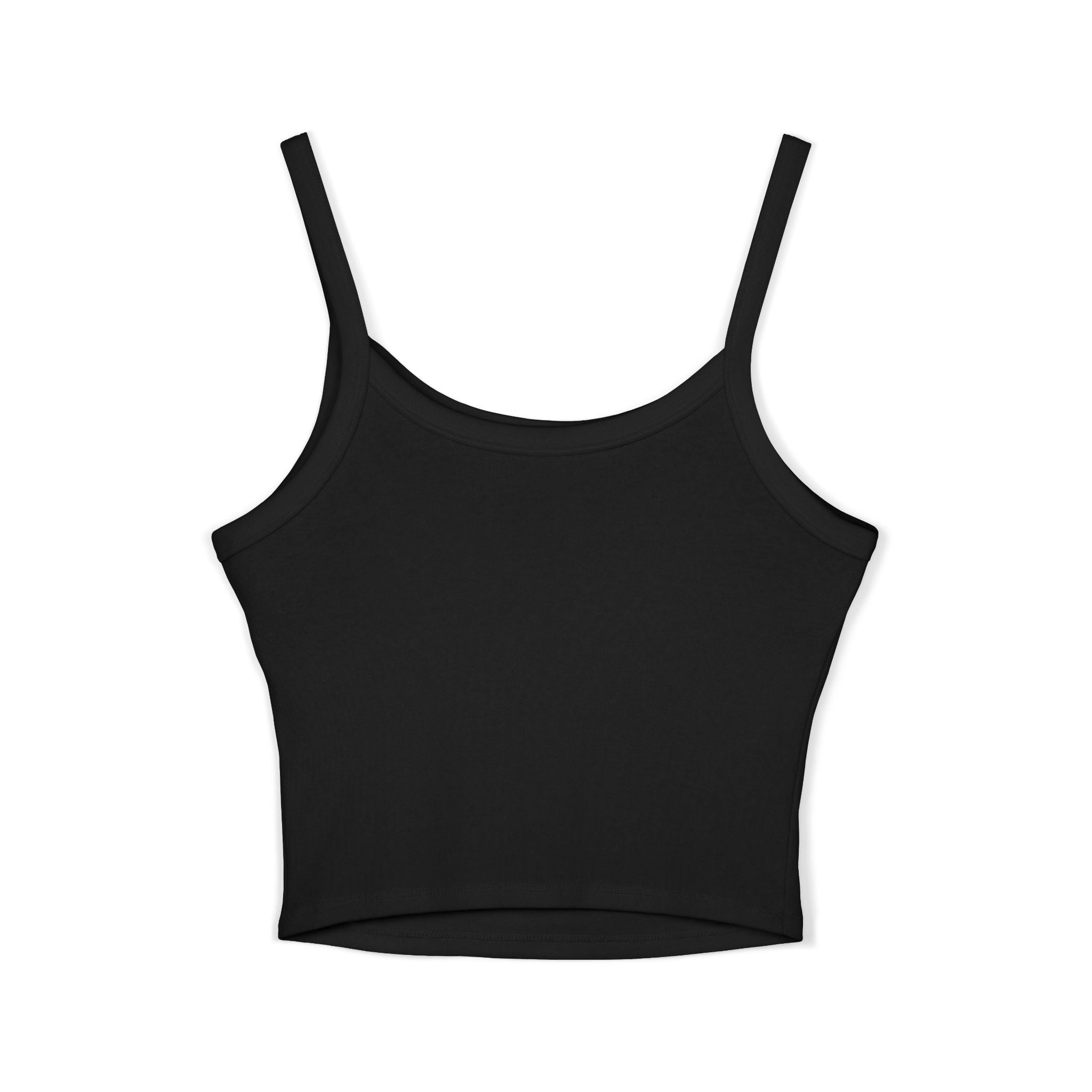 Womens Crop Spaghetti T | Black and White