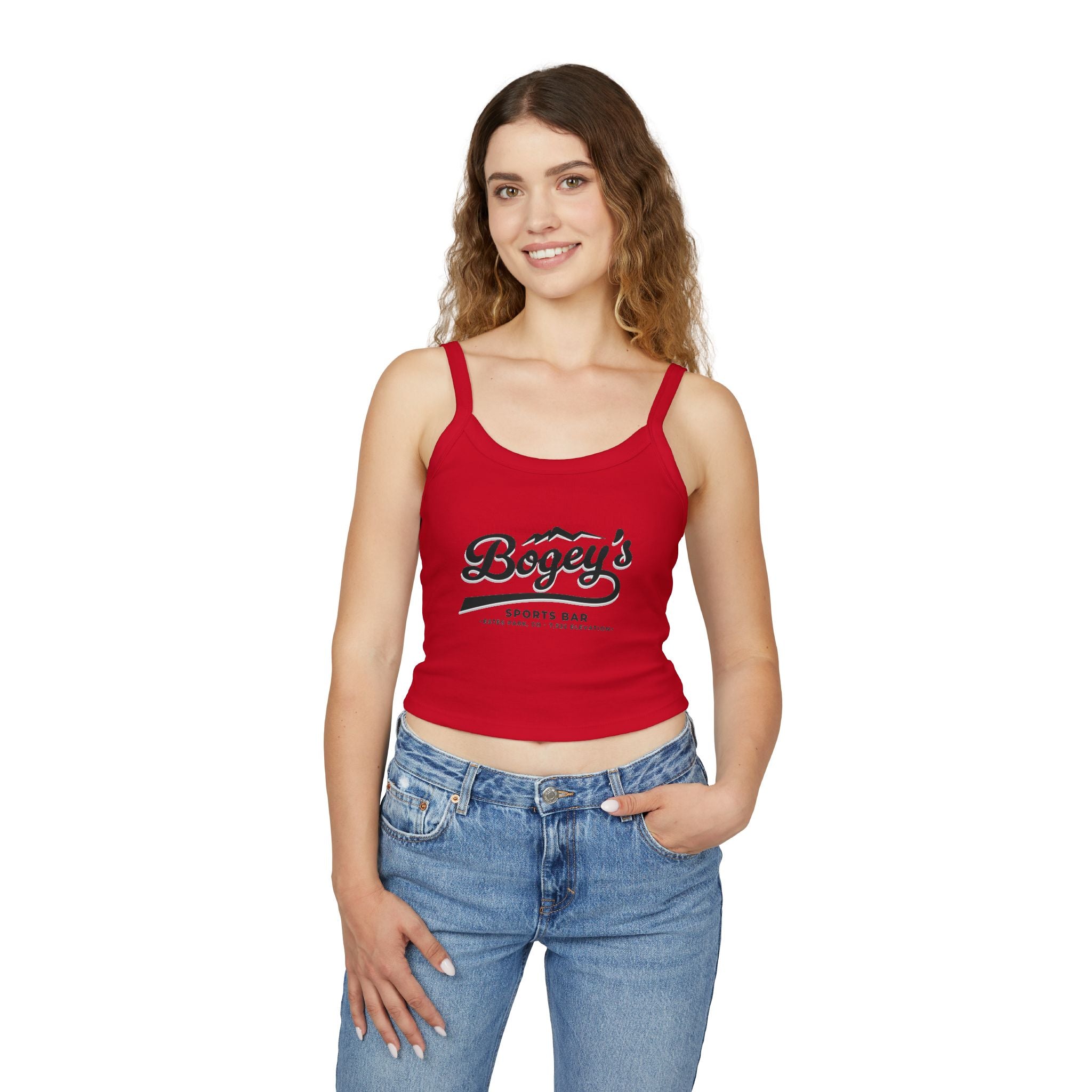 Women's Crop Spaghetti T | Red