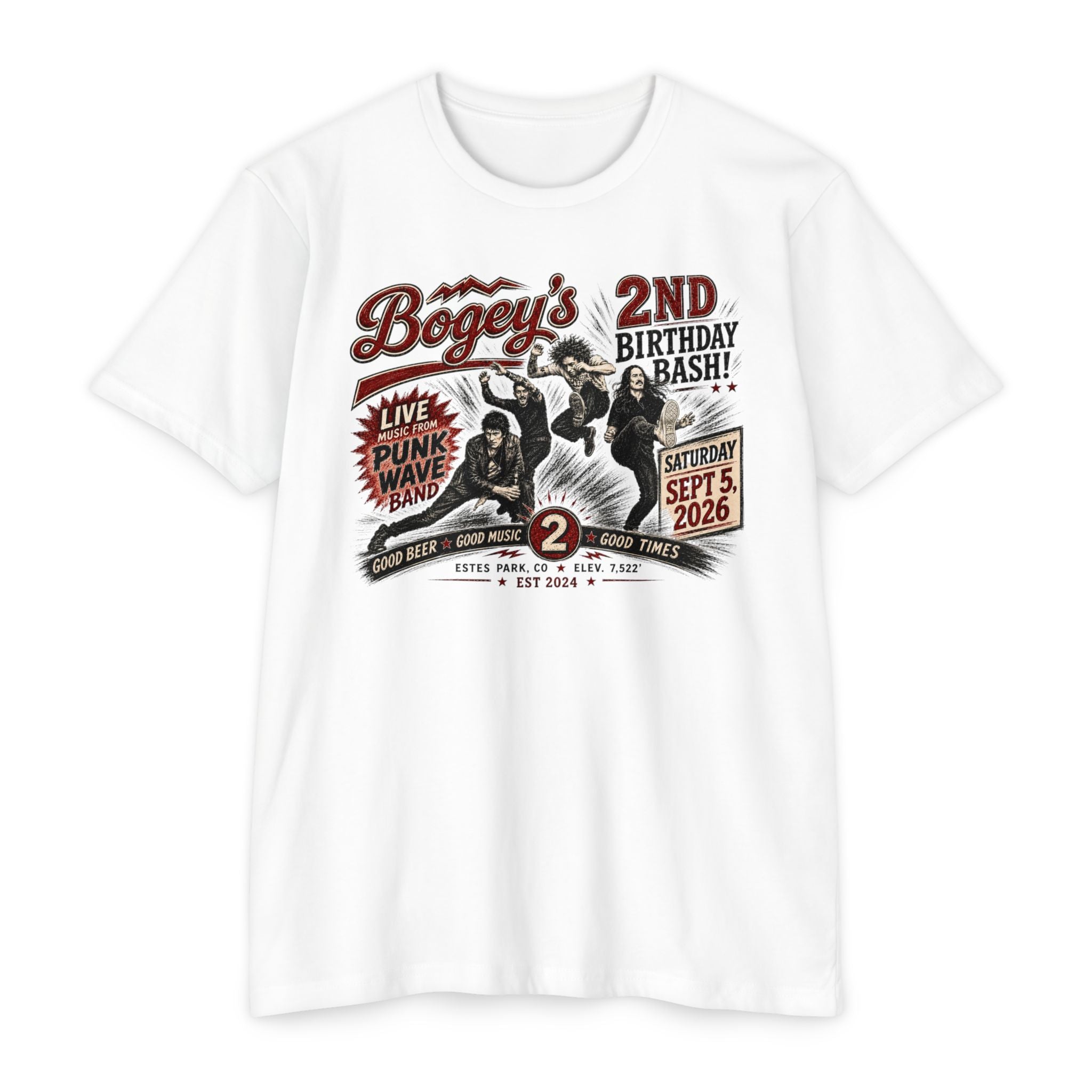 Vintage Punk Rock 'Bogey's 2nd Birthday Bash' T-Shirt